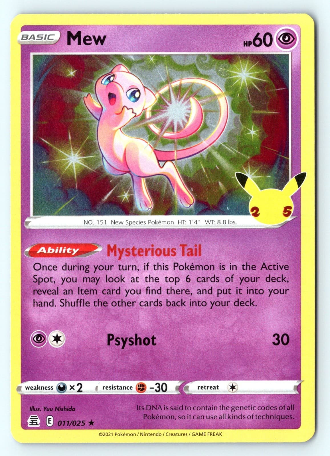 Mew 11/25 Celebrations Holo Pokemon NM
