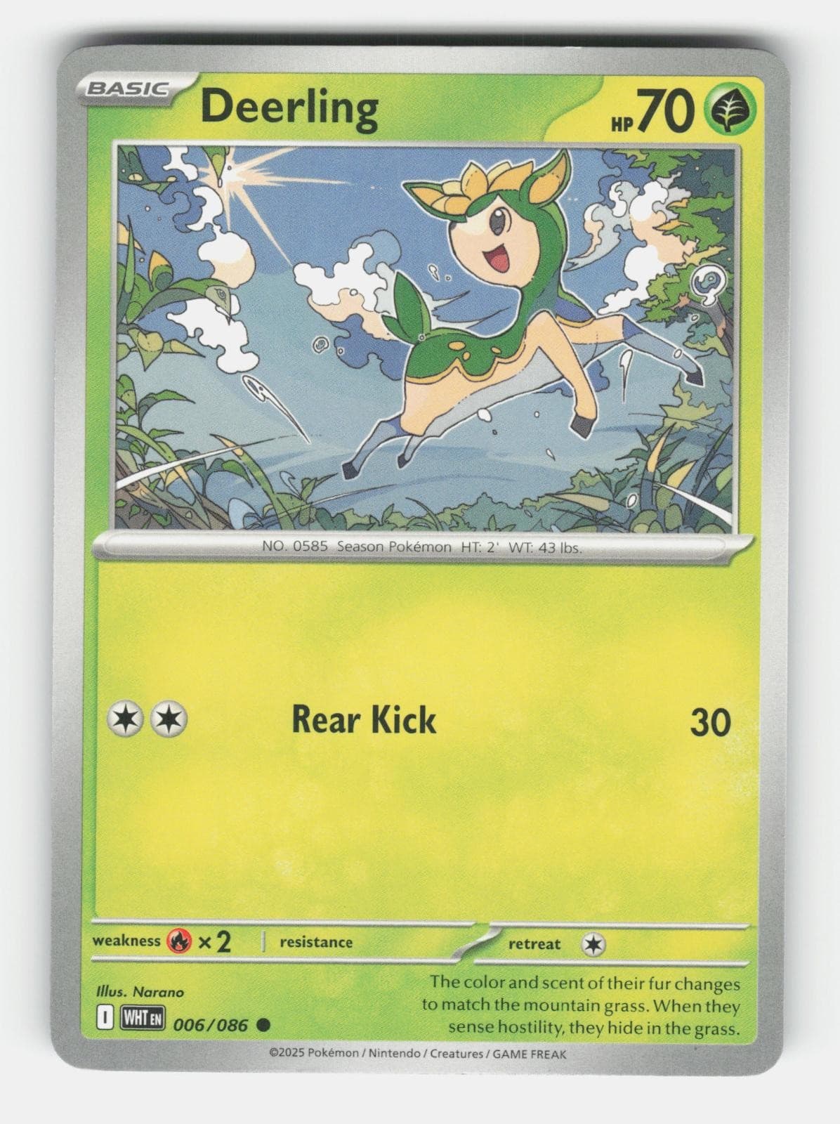 DEERLING 006/086 POKEMON WHITE FLARE NM / B62-11