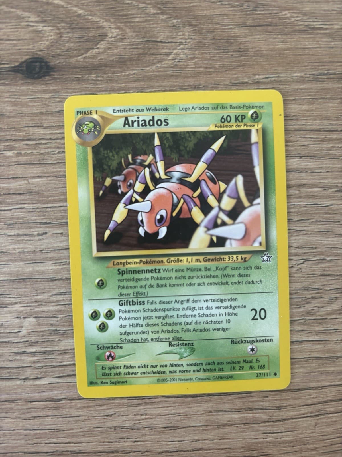 Ariados 1. Edition 27/111 Neo Genesis deutsch Pokemon Karten NM