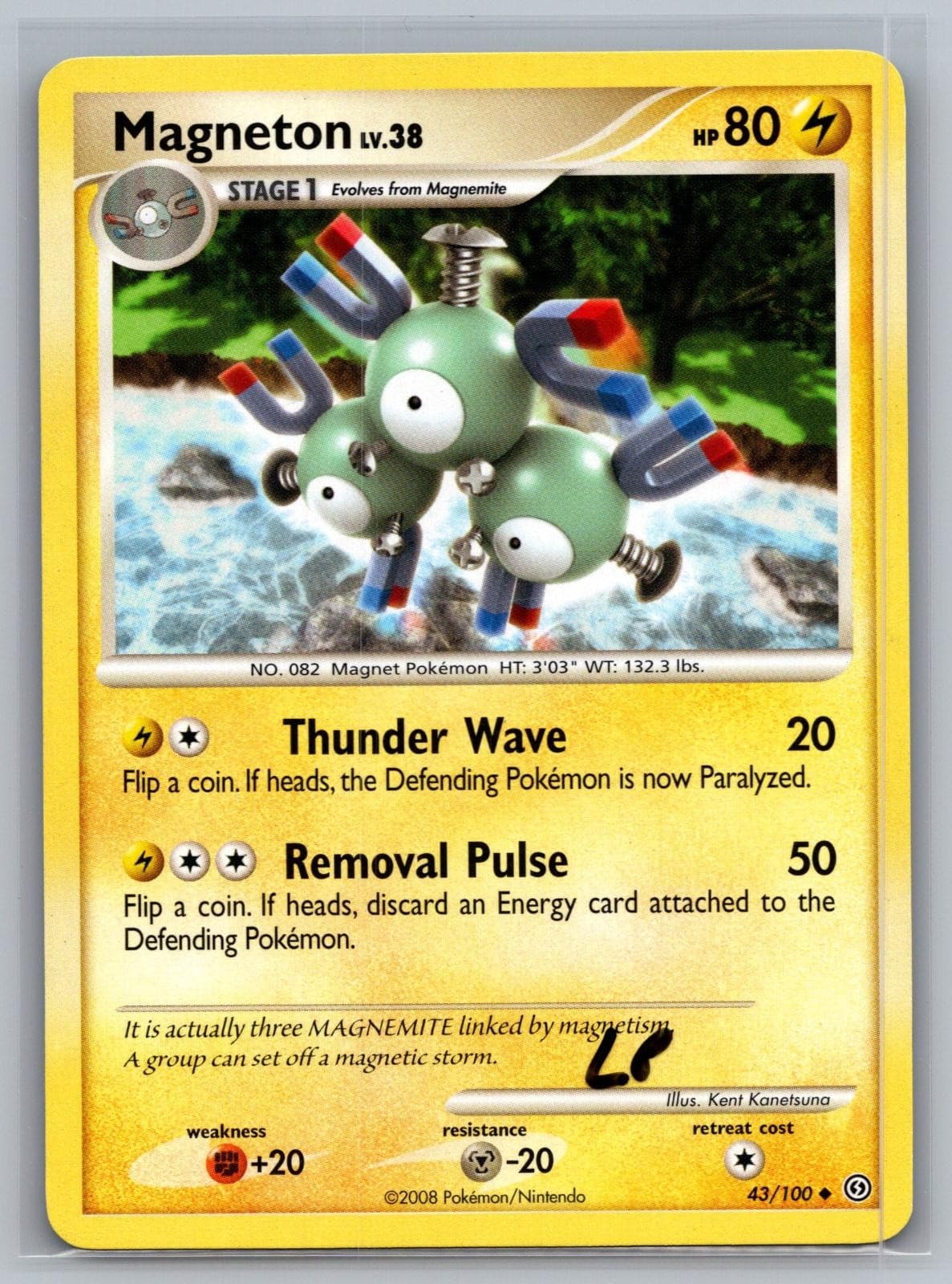 Magneton 43/100 Uncommon Stormfront Pokemon Lightly Played