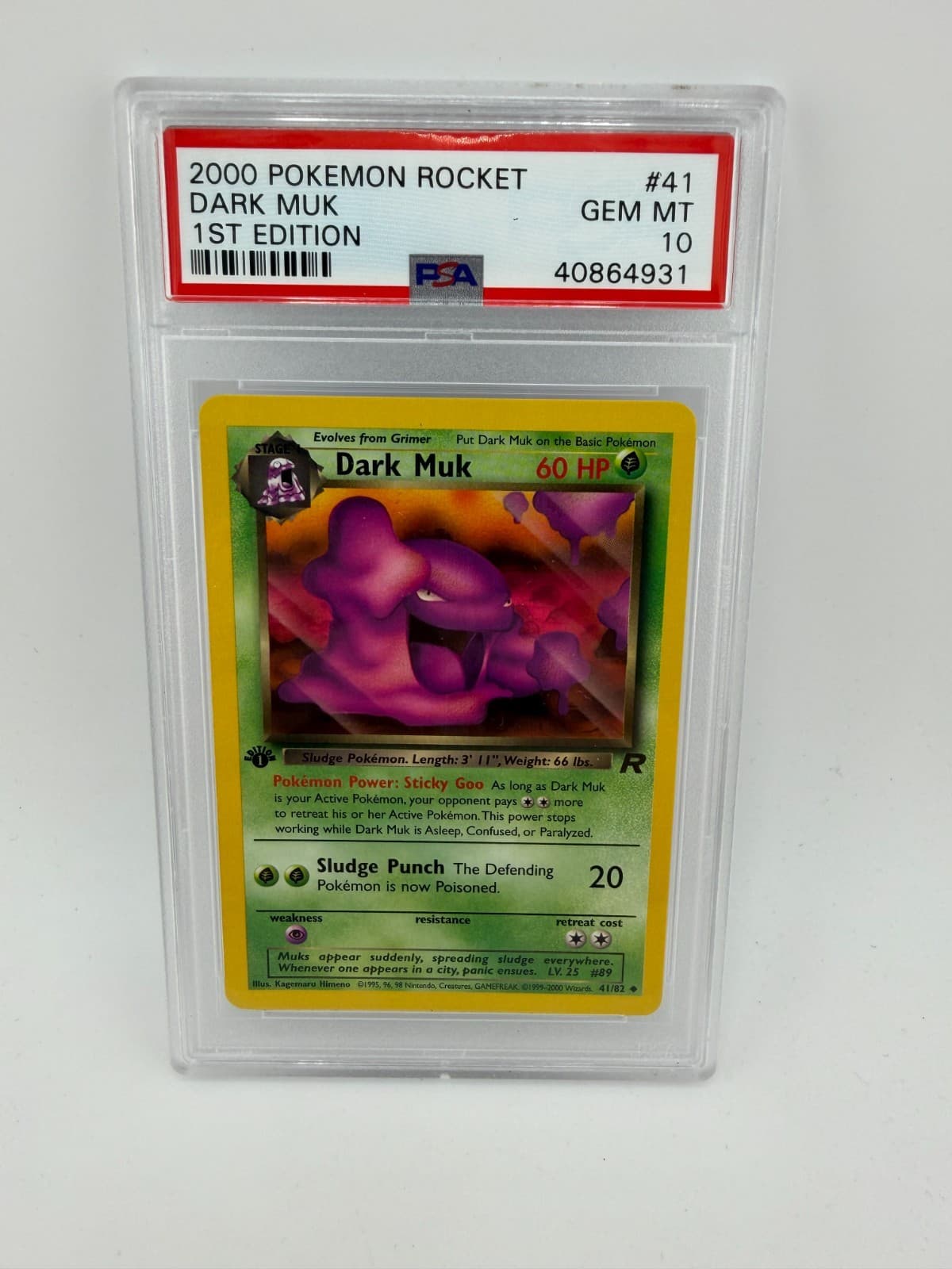 2000 Pokemon Rocket Dark Muk 1st Edition PSA 10 #41