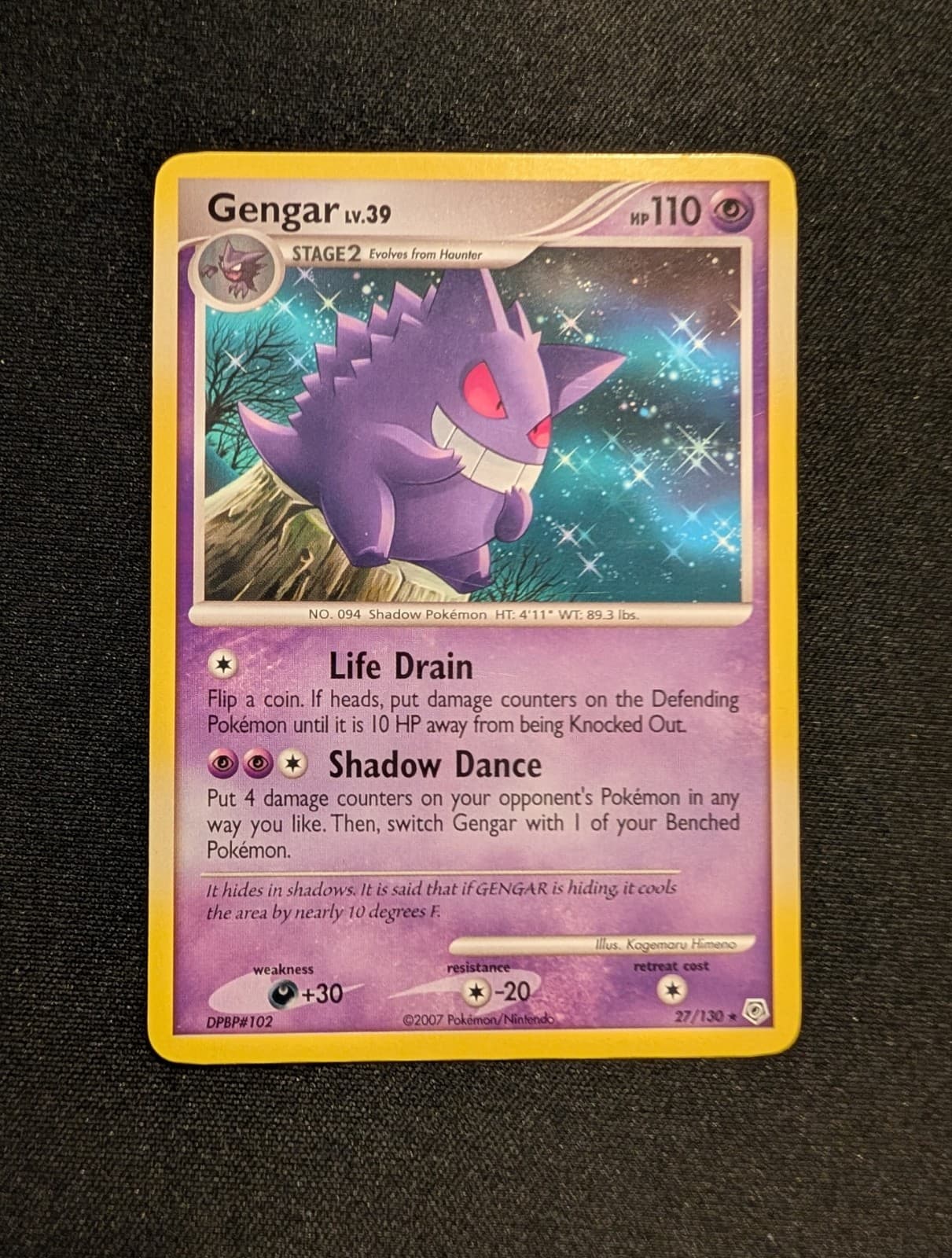 2007 Pokemon GENGAR Diamond & Pearl RARE Base Set Series NON HOLO Card 27/130