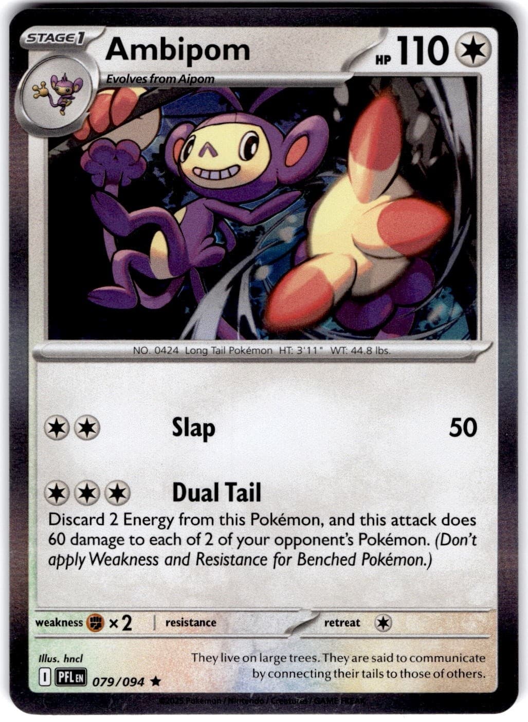 Pokemon Ambipom Phantasmal Flames 79/94 Normal Holo Near Mint English