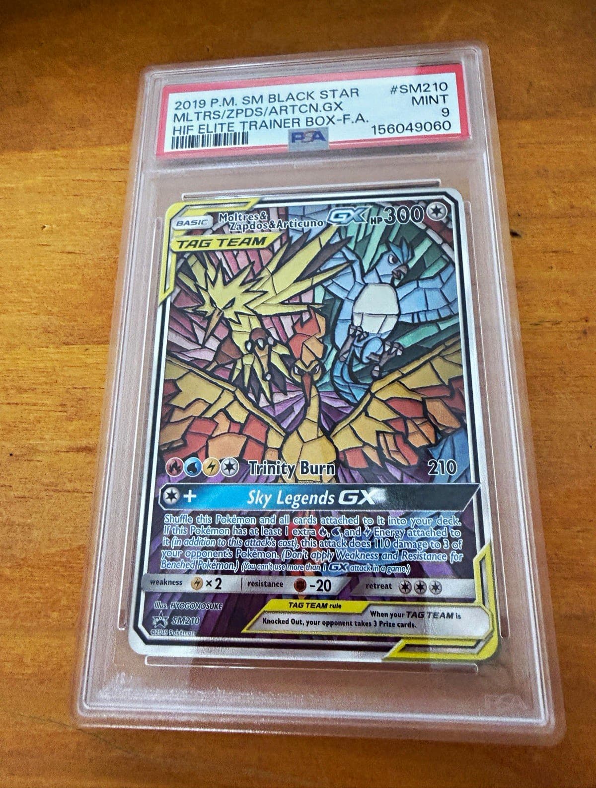 Pokemon Moltres & Zapdos & Articuno GX SM210 Holo Promo TAG TEAM PSA 9