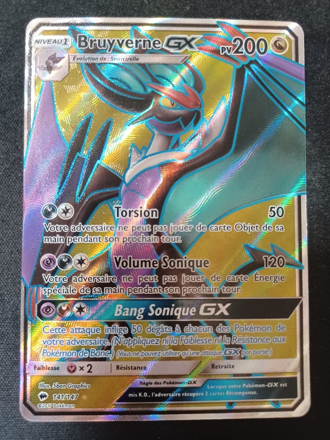Carte Pokémon Bruyverne GX 141/147 Soleil & Lune Ombres Ardentes FR - NEUVE