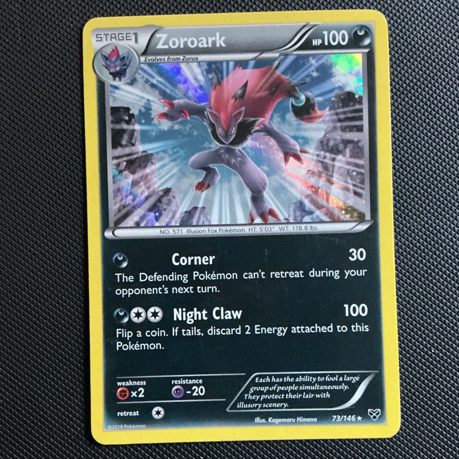 Zoroark XY Holo Rare 73/146 Stage 1 100 HP Eng Pokemon TCG Card 2014