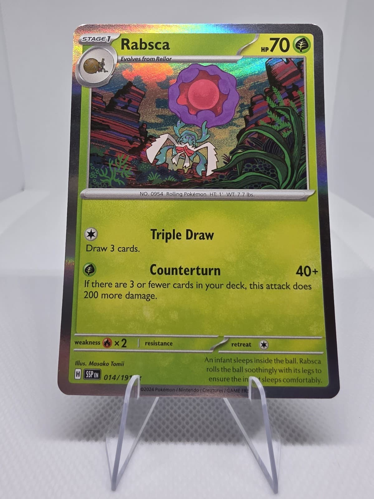 Rabsca Pokemon TCG 14/191 Surging Sparks Holo Rare EN NM
