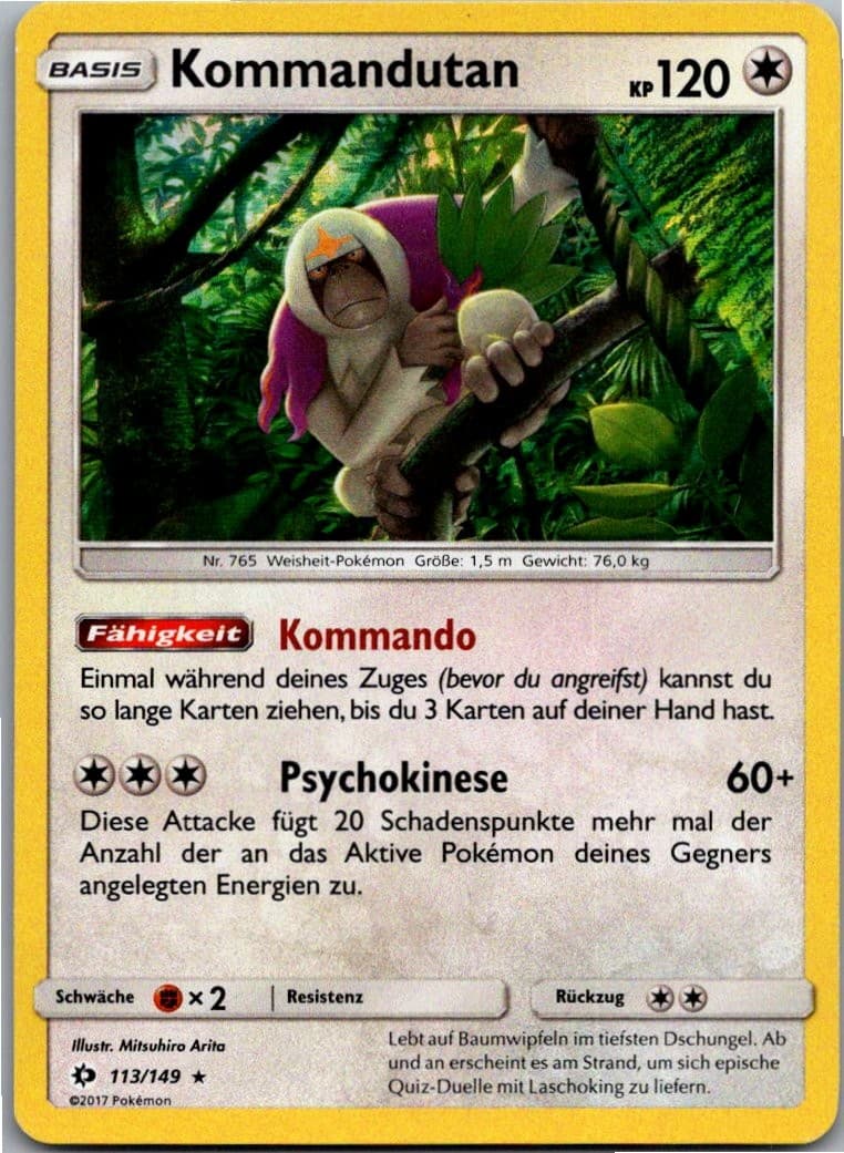 Pokemon Kommandutan 113/149 Sonne & Mond Holo Deutsch