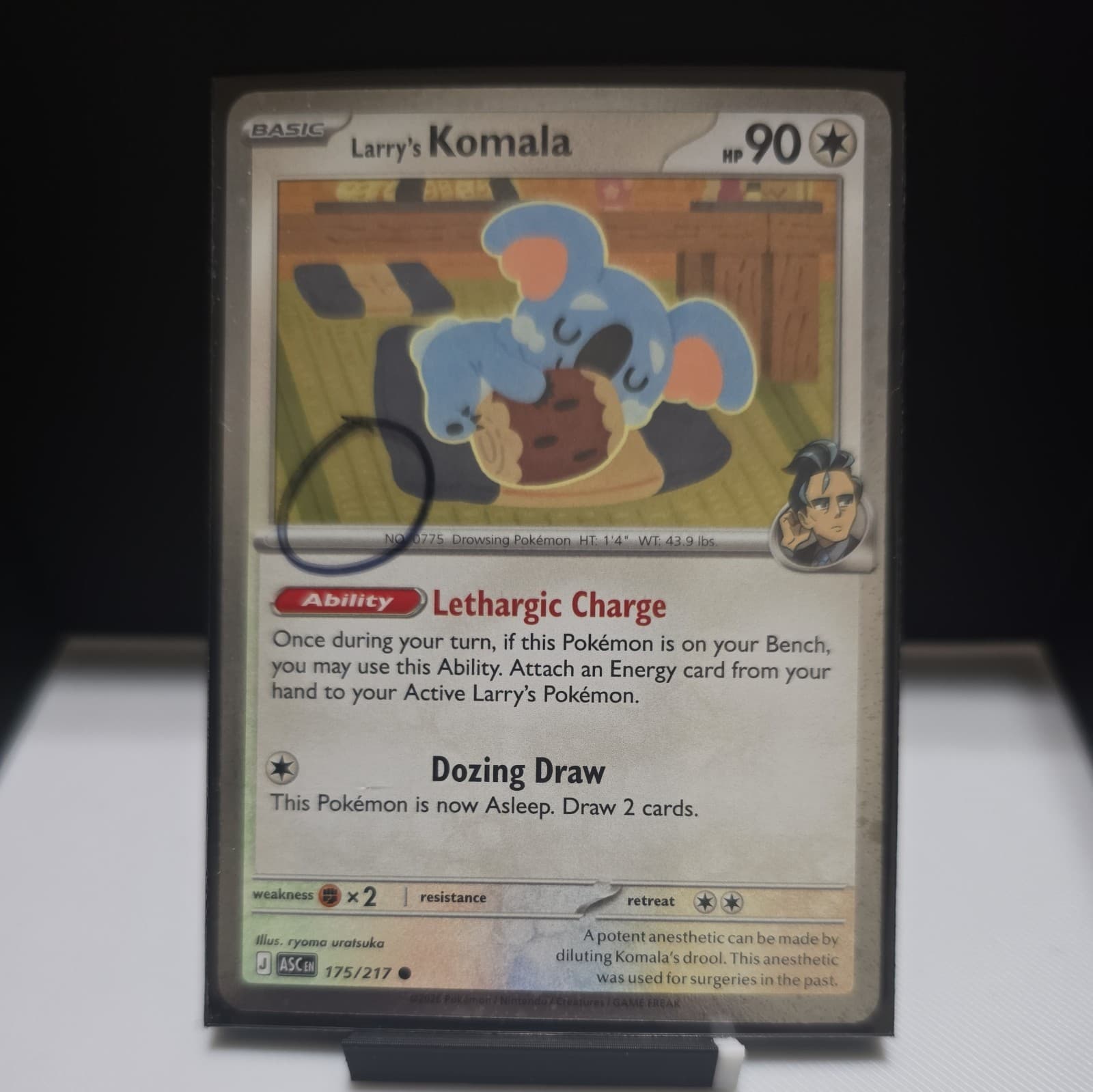 Cosmo Holo Larry’s Komala 175/217 (🌀Swirl) - Pokemon Ascended Heroes Card - NM