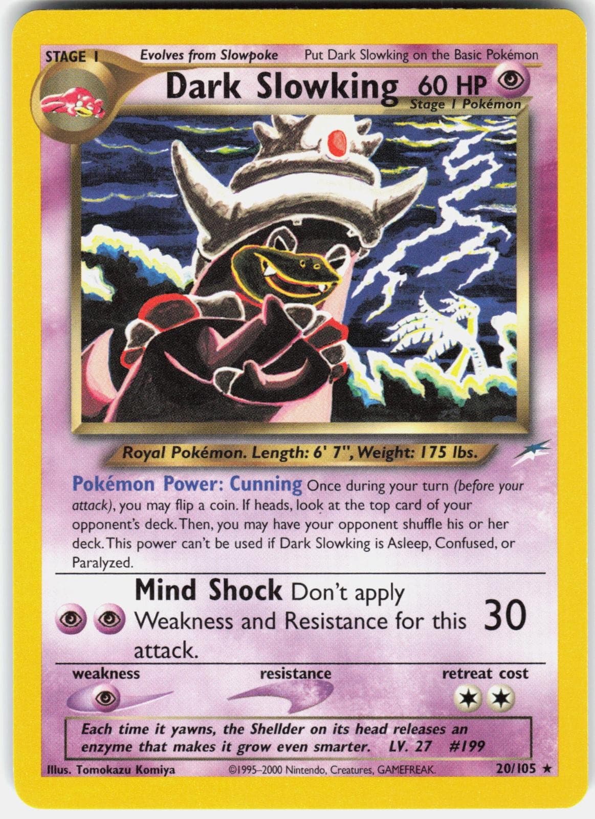 Pokemon Dark Slowking 20/105 Rare Neo Destiny Pokemon Unlimited Near Mint A