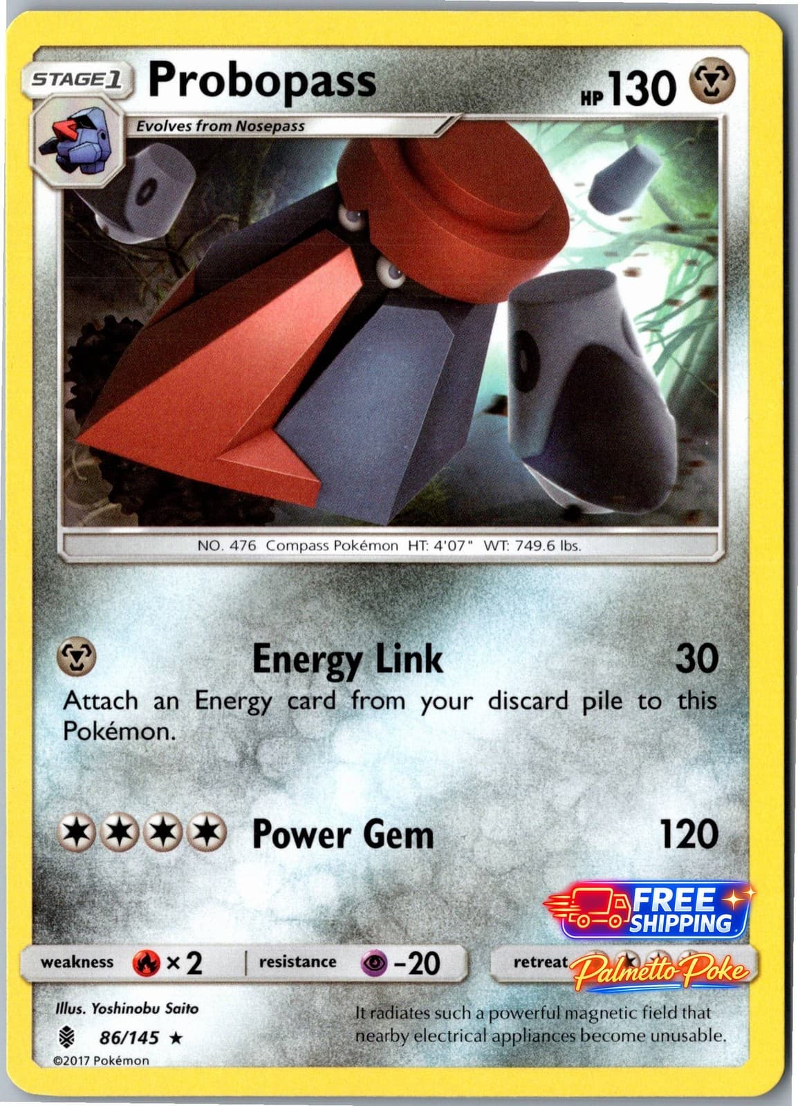 Probopass 86/145 Rare SM - Guardians Rising Pokemon NM/LP