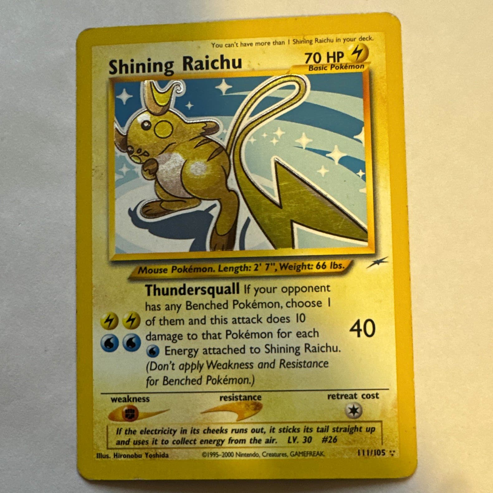 The Pokémon Company Shining Raichu Neo Destiny Holo Secret 111/105 English 70 HP