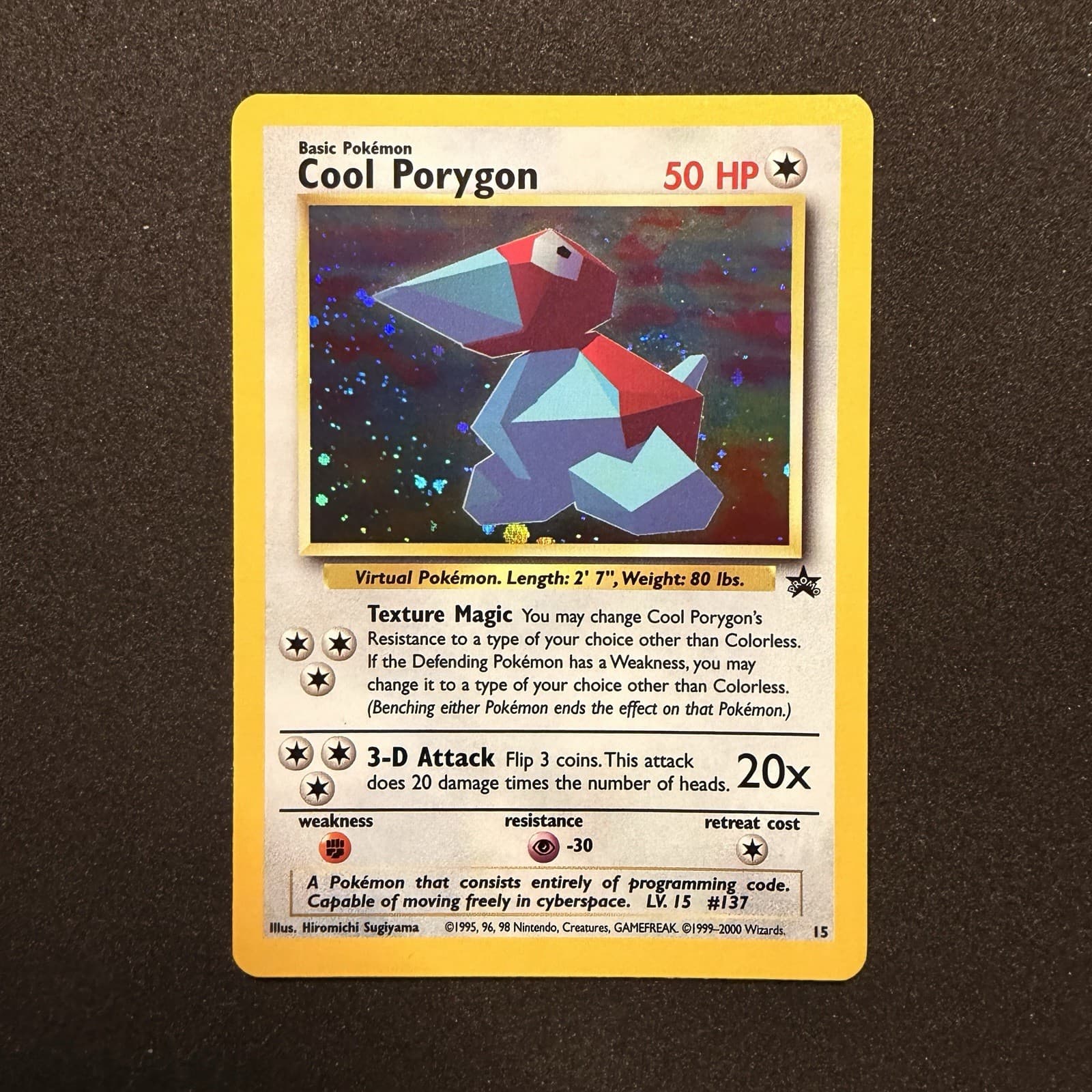 Cool Porygon 15 WOTC Black Star Promo Pokemon Holo NEAR MINT 🍭