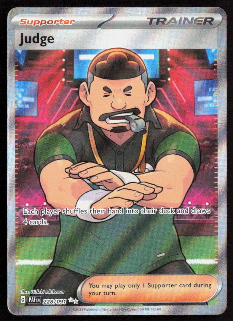 Pokemon Judge Ultra Rare 228/091 SV: Paldean Fates Holofoil NM