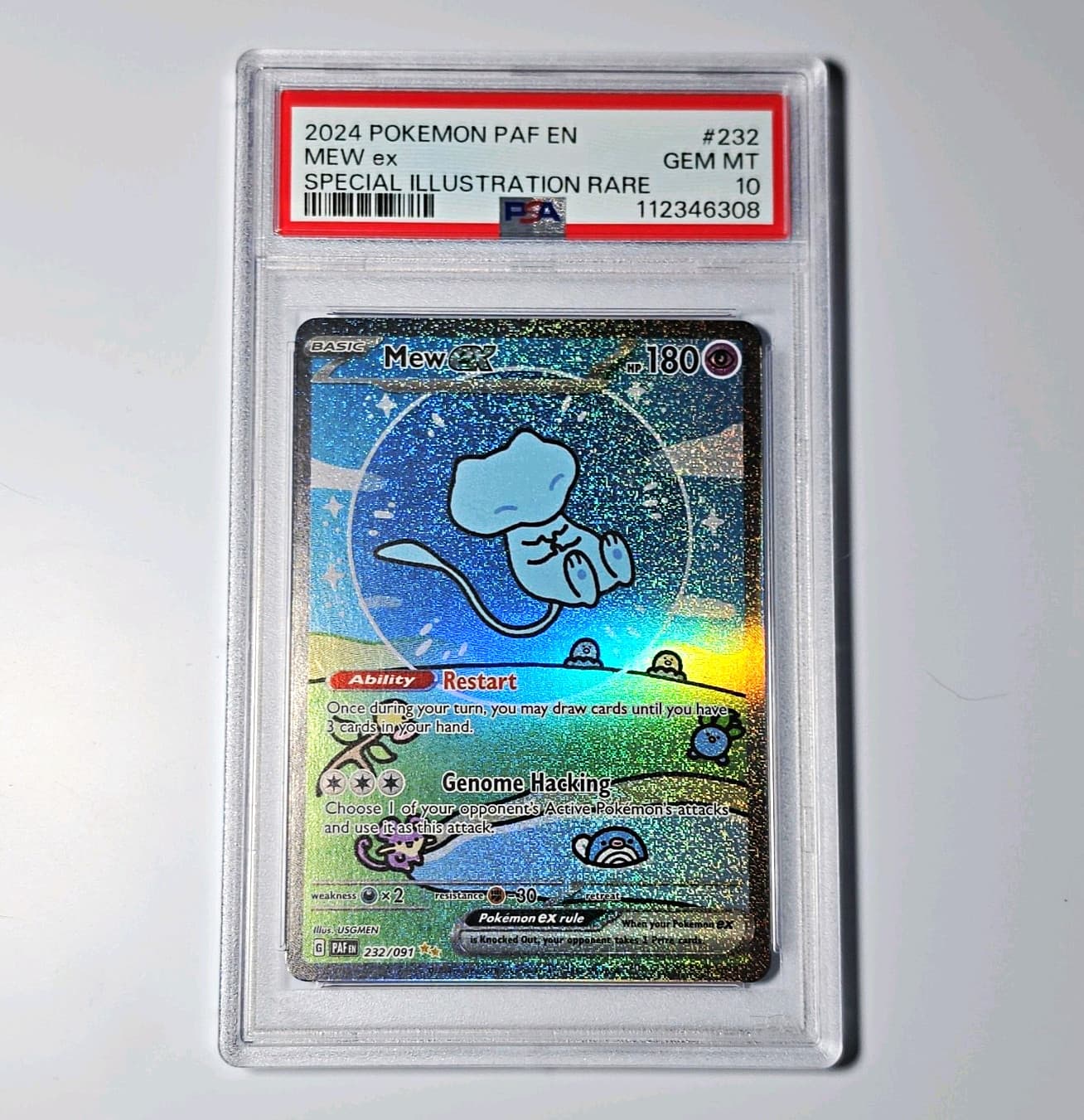 Pokemon TCG Mew ex 232/091 SIR Holo Paldean Fates PSA 10