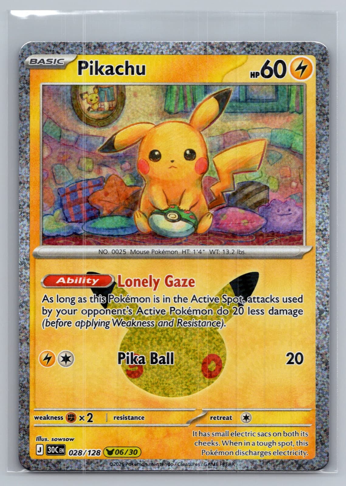 Pikachu #28/128 2026 30th Celebration Pokemon TCG