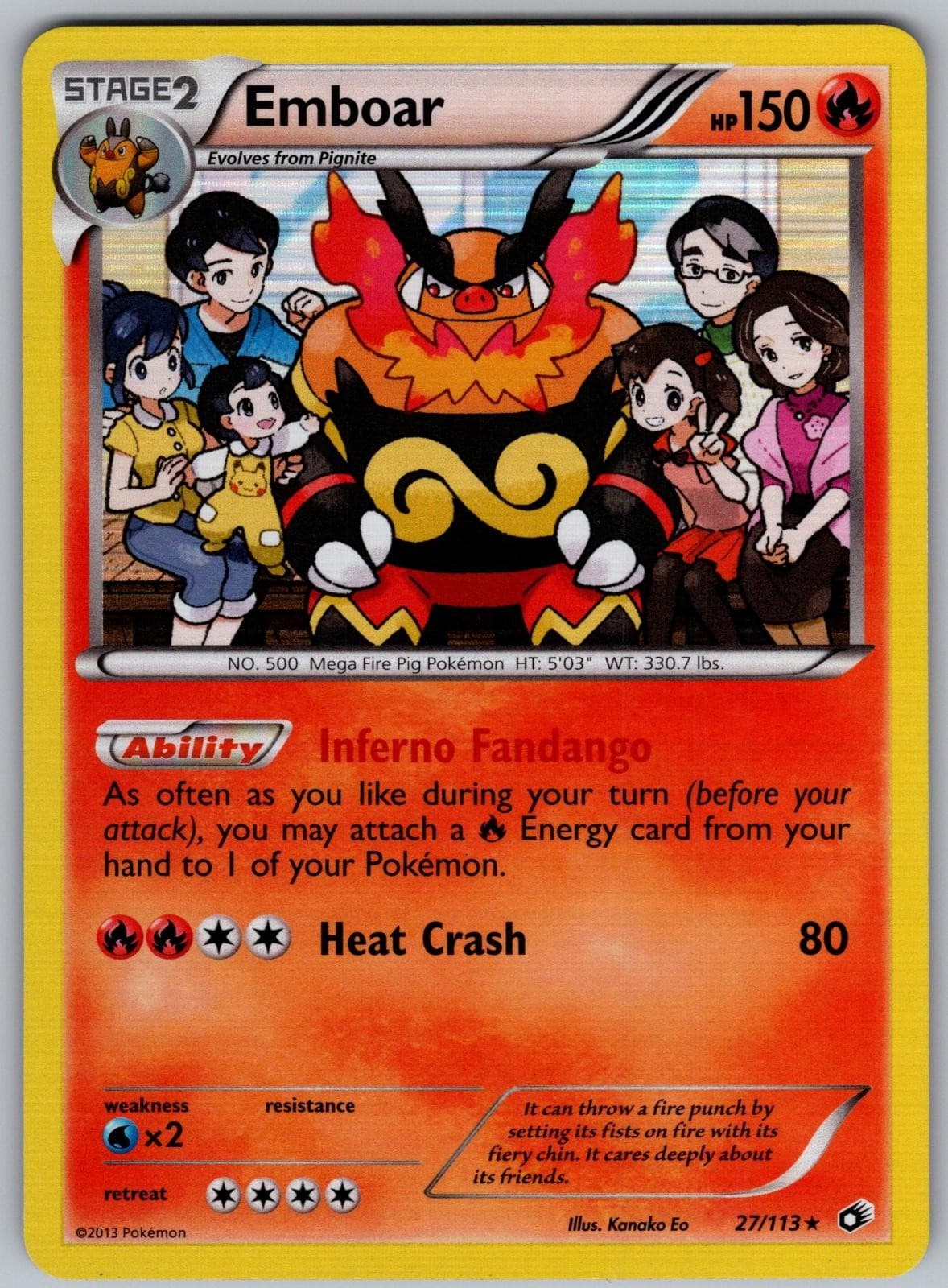 Emboar 27/113 Holo Rare Legendary Treasures Pokemon Near Mint