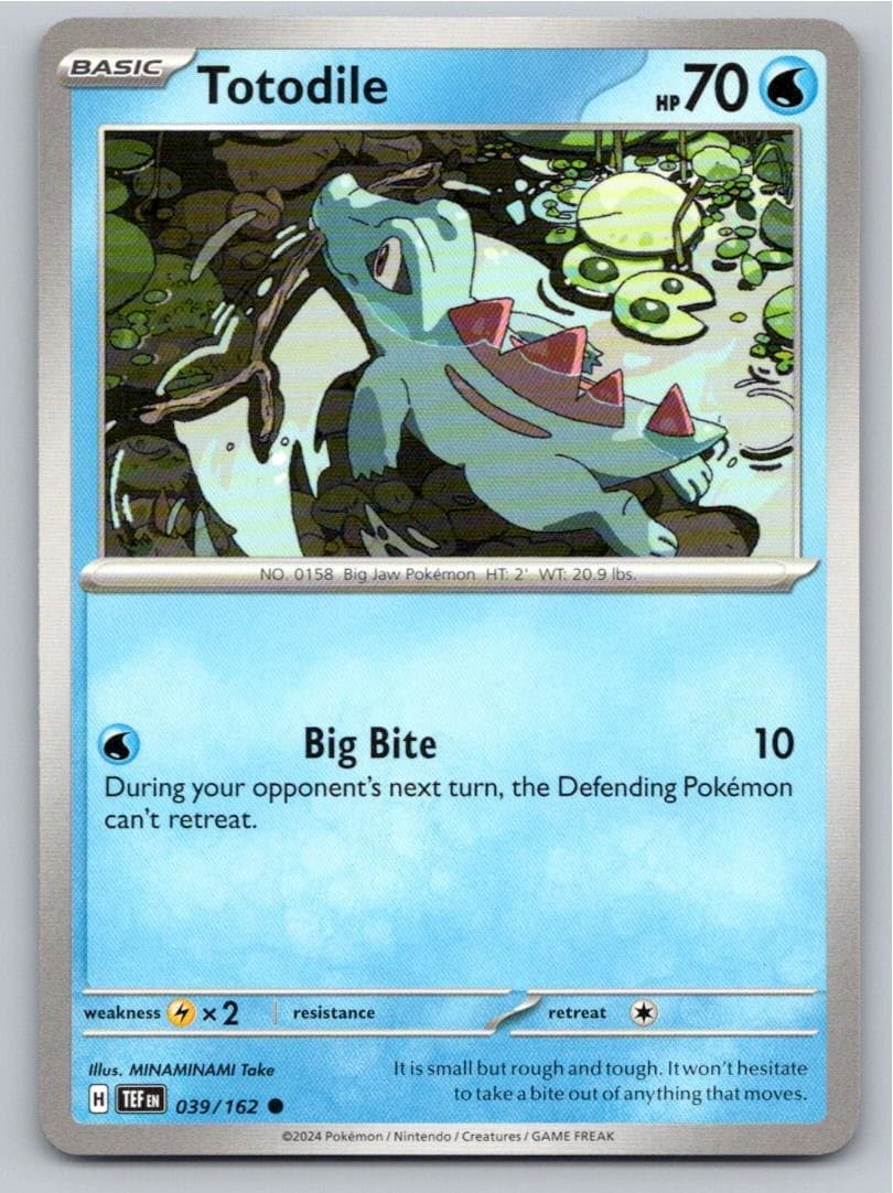 2024 POKEMON TOTODILE TEMPORAL FORCES 039/162 COMMON NM A41651 FREE S&H