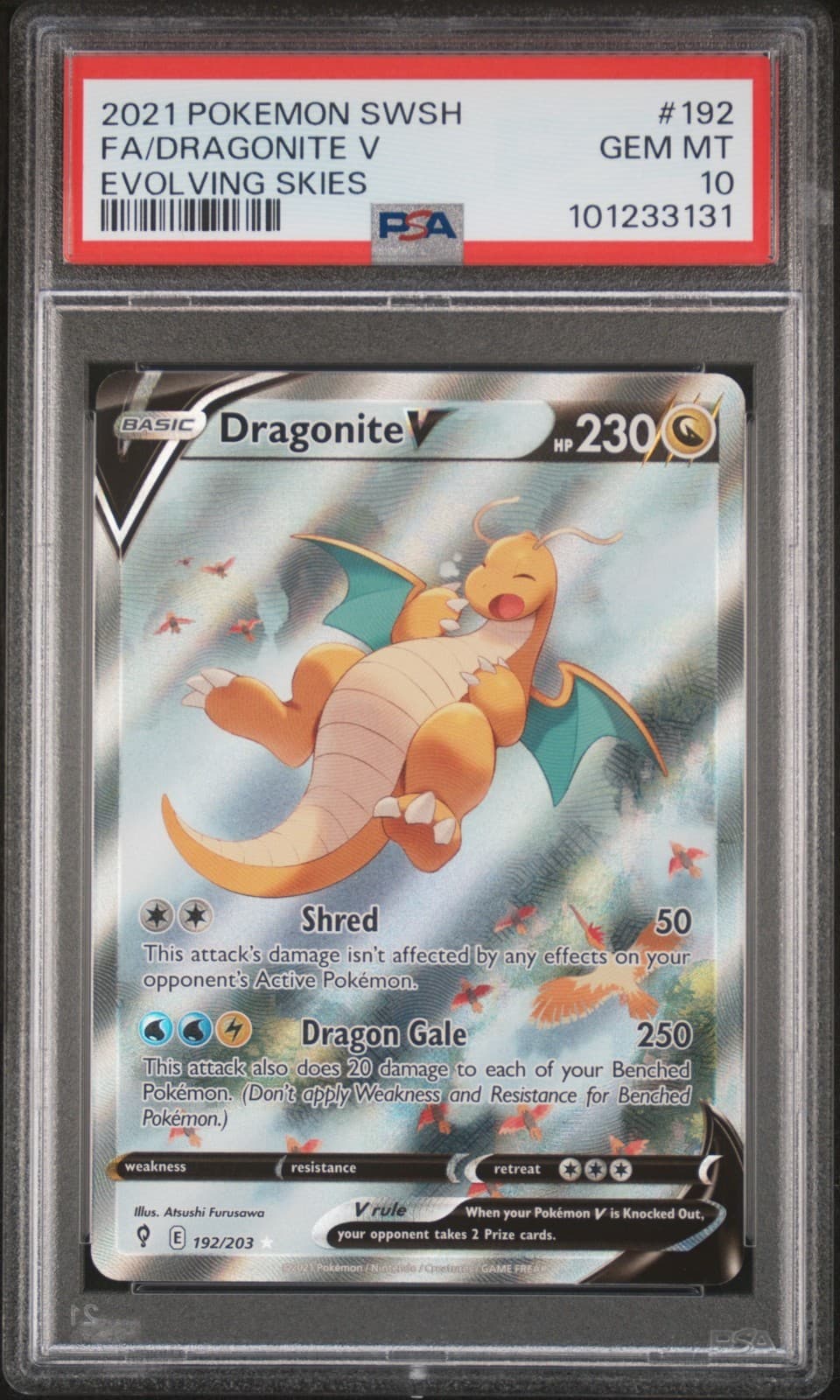 Pokemon Dragonite V Evolving Skies Full Alt Art #192 PSA 10 Gem Mint