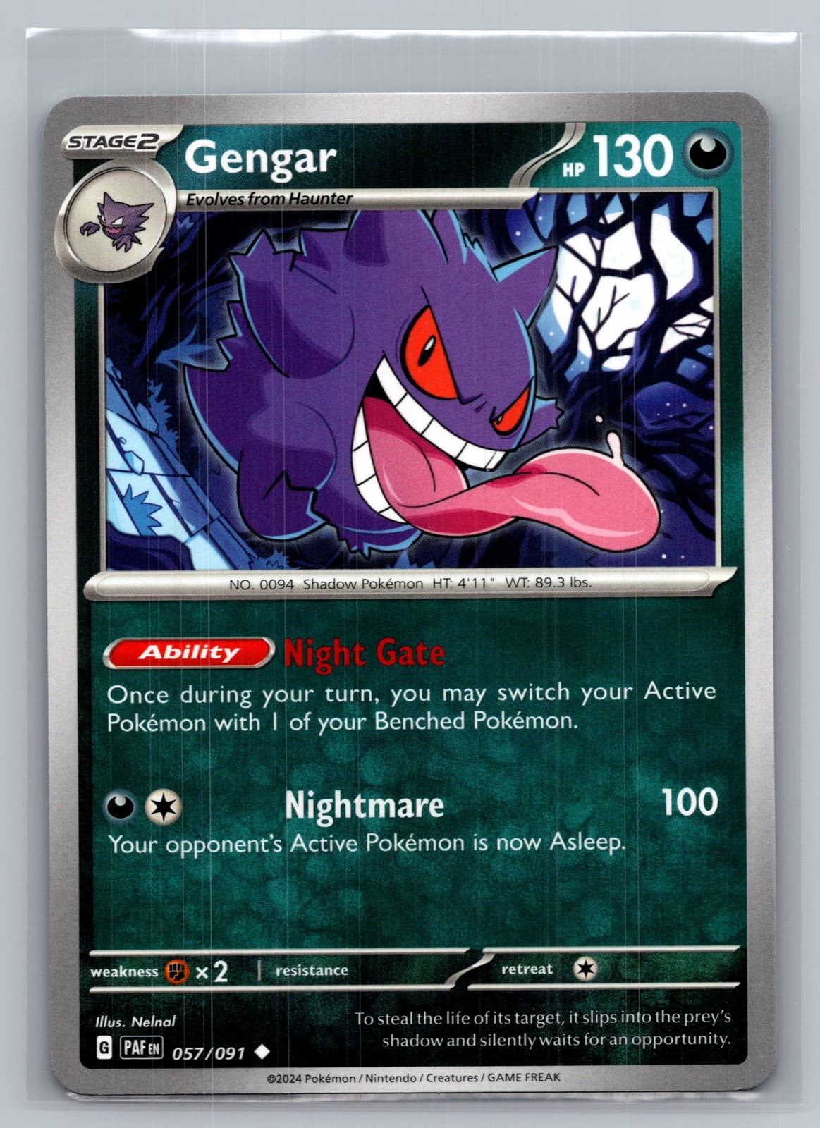 Gengar #57/91 2024 Paldean Fates Pokemon TCG
