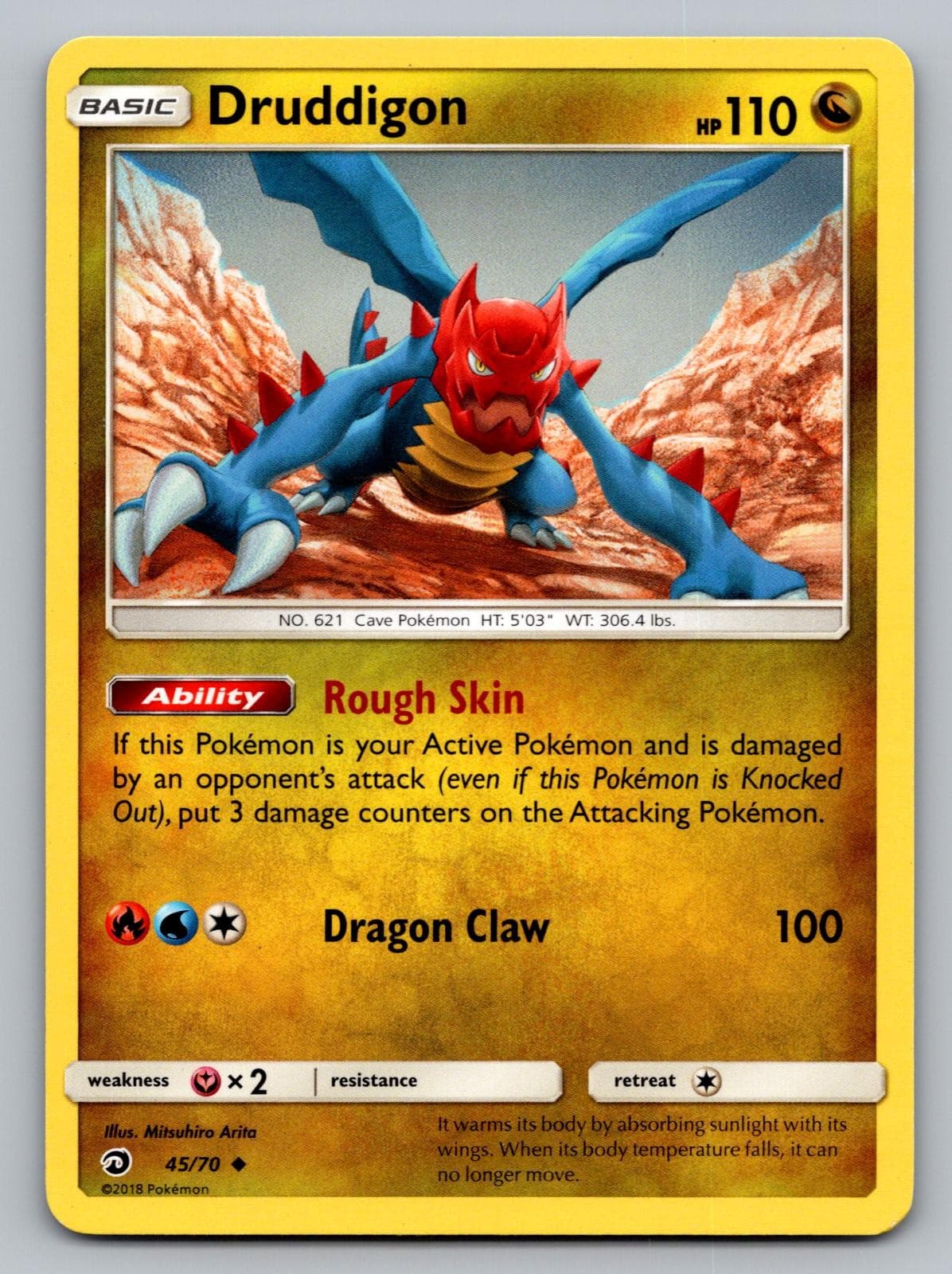 Druddigon 45/70 Uncommon Dragon Majesty Pokemon Lightly Played