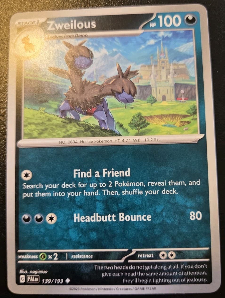 Zweilous 139/193 Uncommon Scarlet & Violet: Paldea Evolved Pokemon TCG