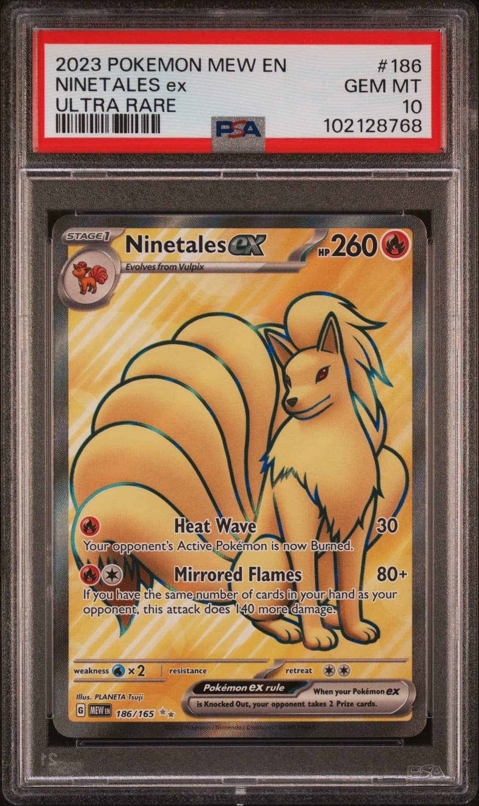 Ninetales EX 186/165 Ultra Rare 151 Pokemon PSA 10