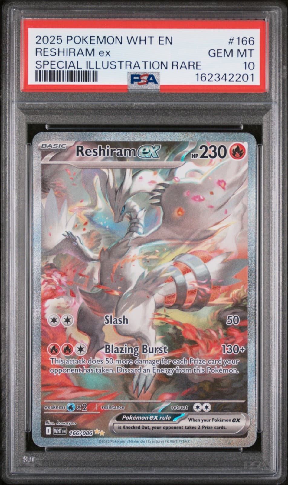 2025 Pokémon White Flare RESHIRAM EX #166 SIR PSA 10 Gem Mint
