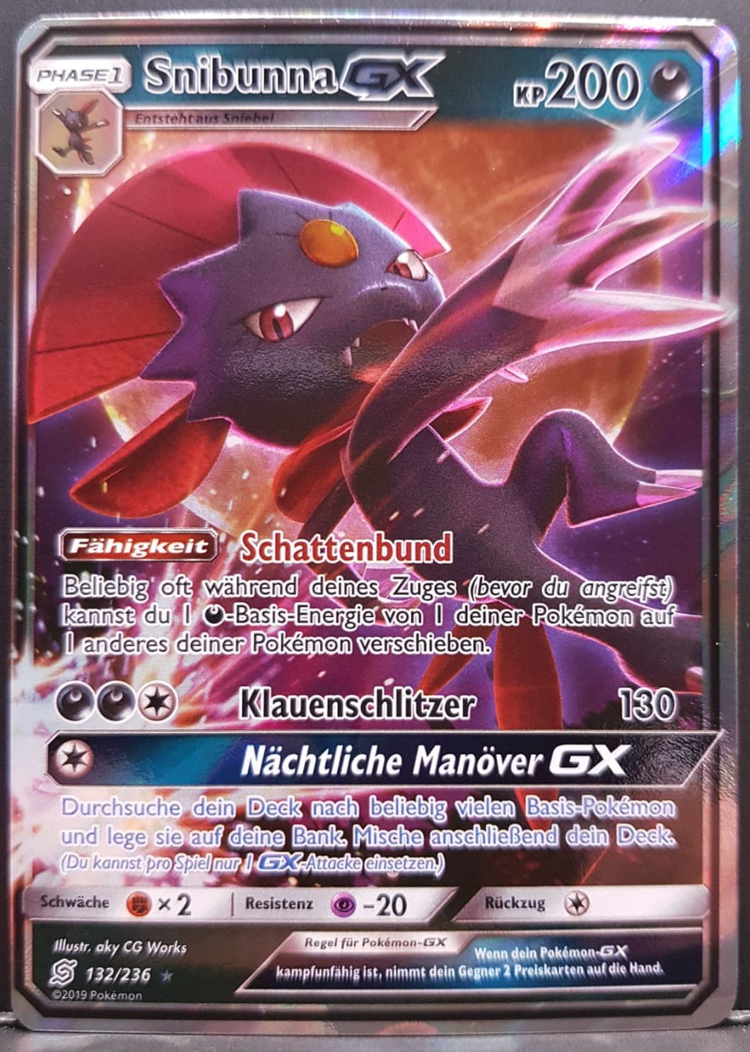 Snibunna GX 132/236 Bund der Gleichgesinnten Pokémon Pokemon Karte Deutsch NM