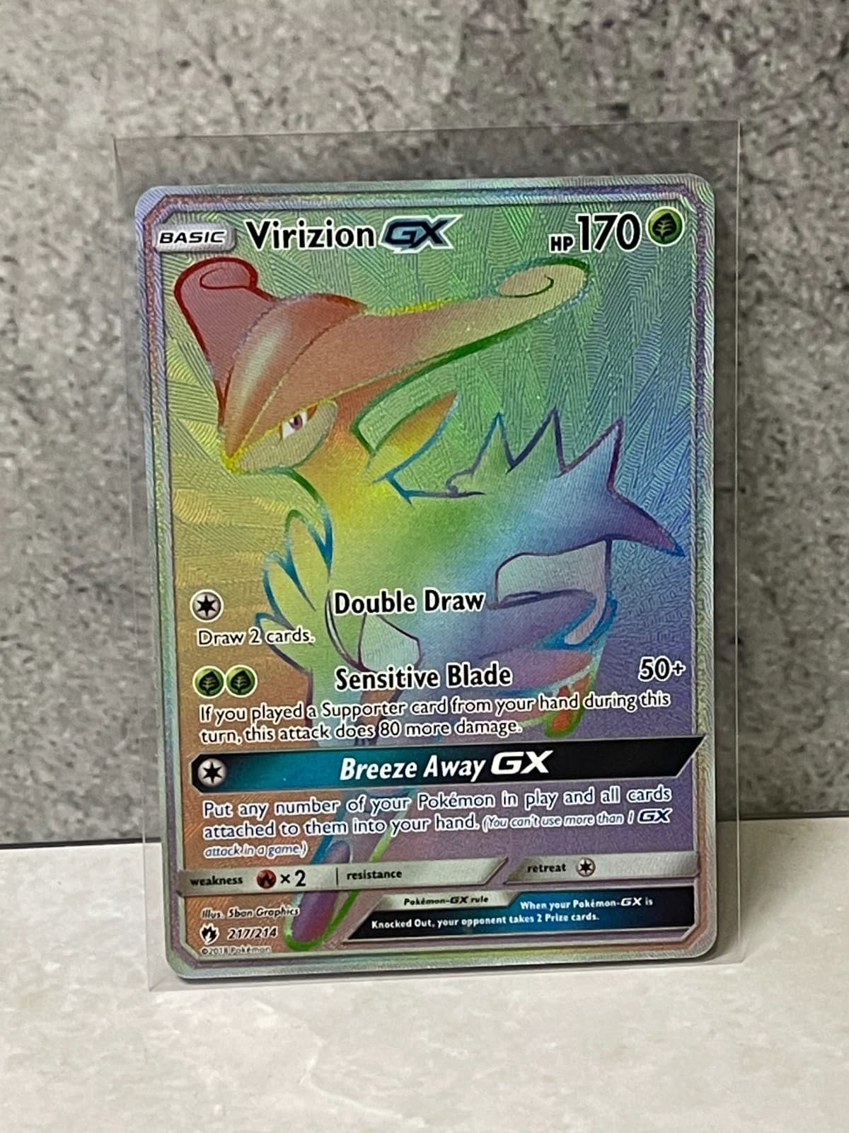 Pokemon Lost Thunder Virizion GX 217/214 (NM)