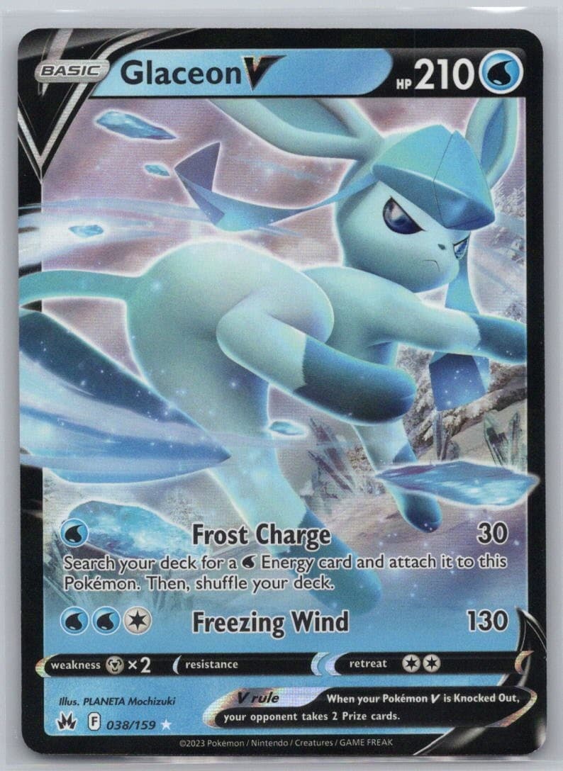 Glaceon V 038/159 Holo Crown Zenith CRZ NM/M