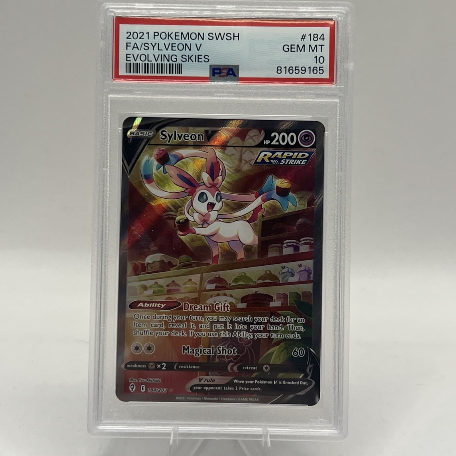 Pokemon Sylveon V 184/203 Evolving Skies PSA 10 Alternate Full Art
