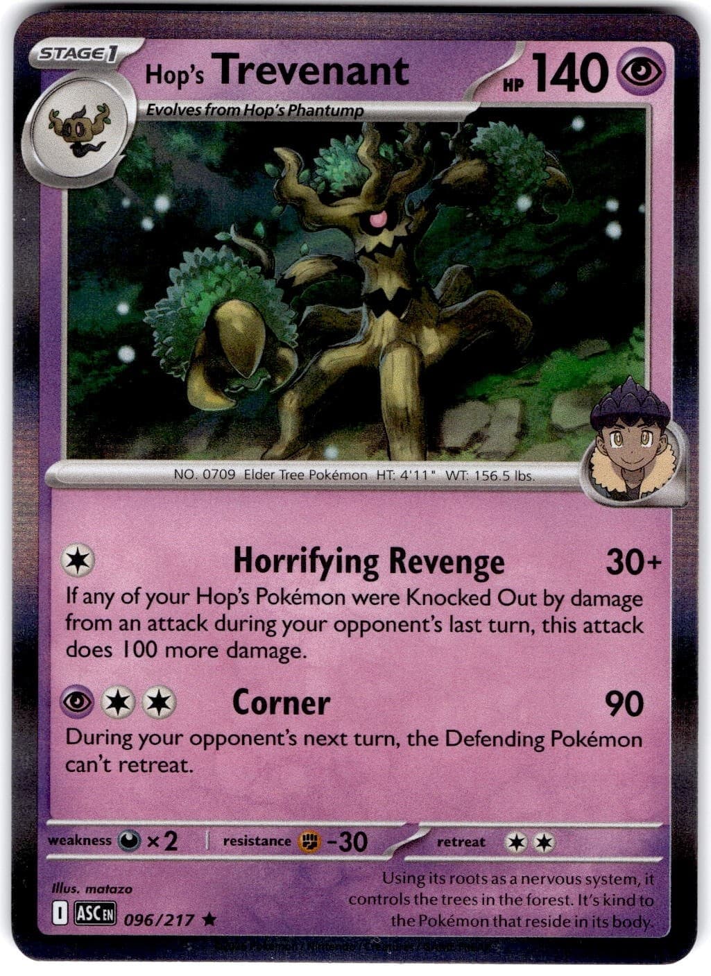 Pokemon Hop's Trevenant Ascended Heroes 96/217 Normal Holo Near Mint English