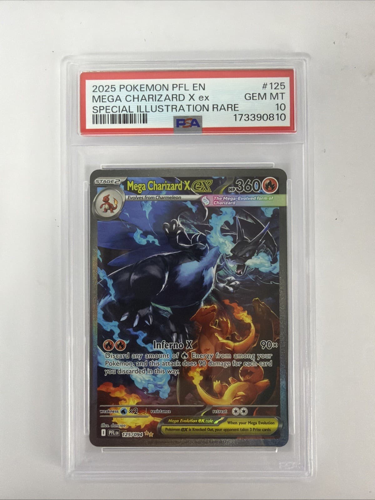 Pokemon Mega Charizard X ex 125/094 Phantasmal Flames PSA 10