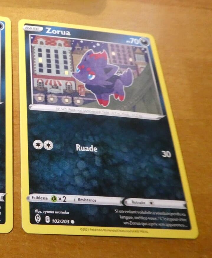 POKEMON EVOLUTION CELESTE FRANCAISE CARD CARTE Zorua PV70 - 102/203 FR M