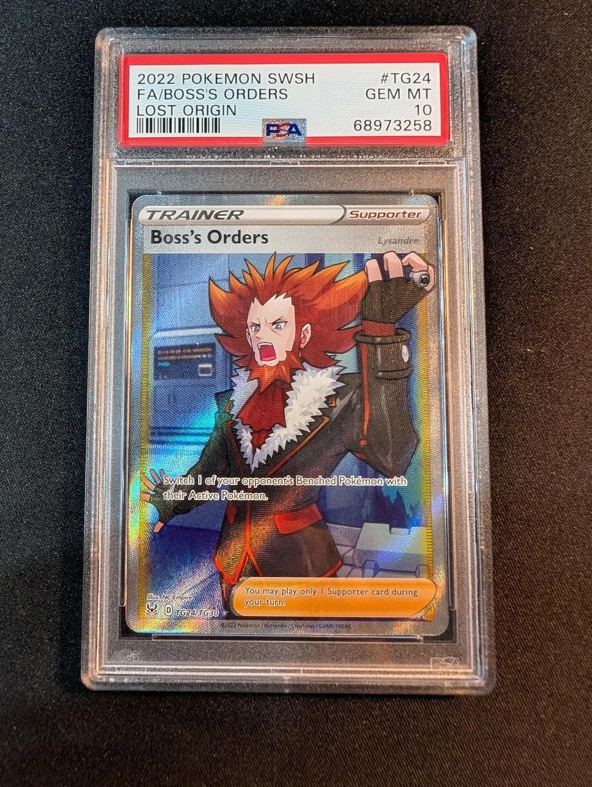 2022 Pokemon Sword & Shield Lost Origin #TG24 Fa/Boss's Orders PSA 10 Ultra Rare