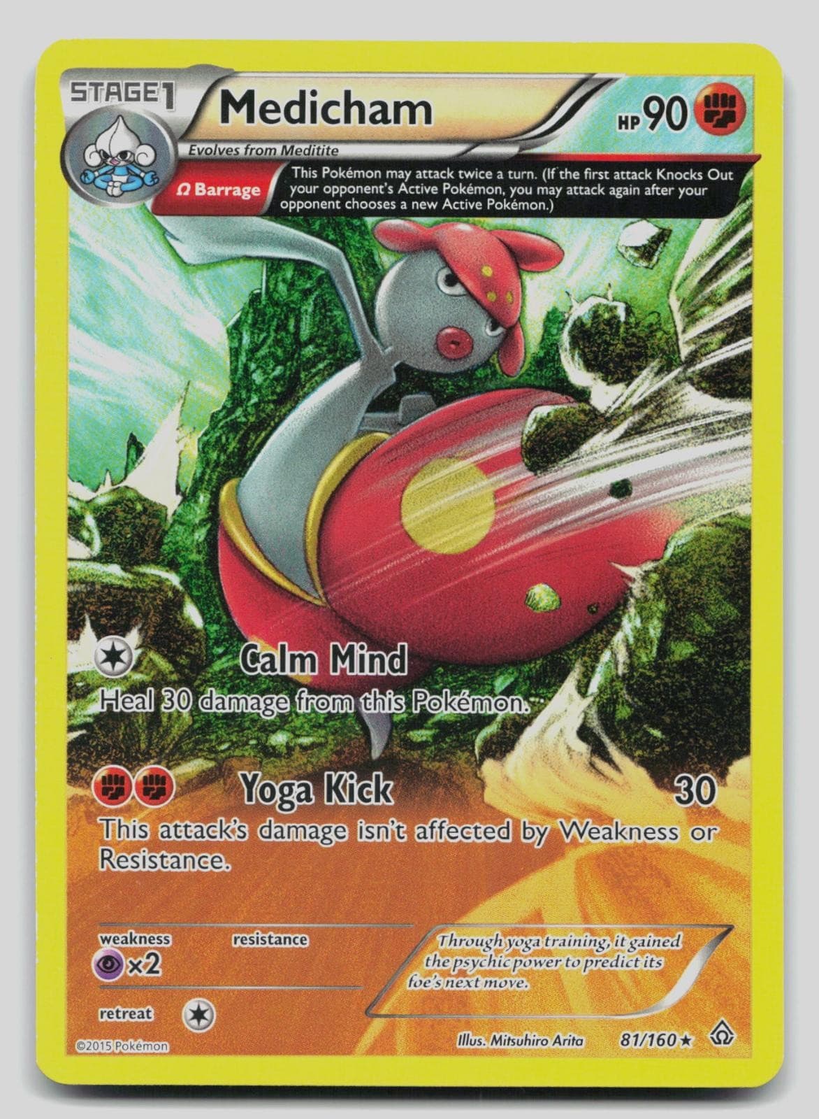 Medicham 81/160 Rare Primal Clash Pokemon Lightly Played