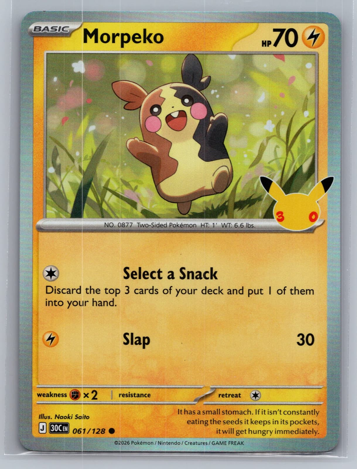 Morpeko #61/128 2026 30th Celebration Pokemon TCG — photo 1 of 2