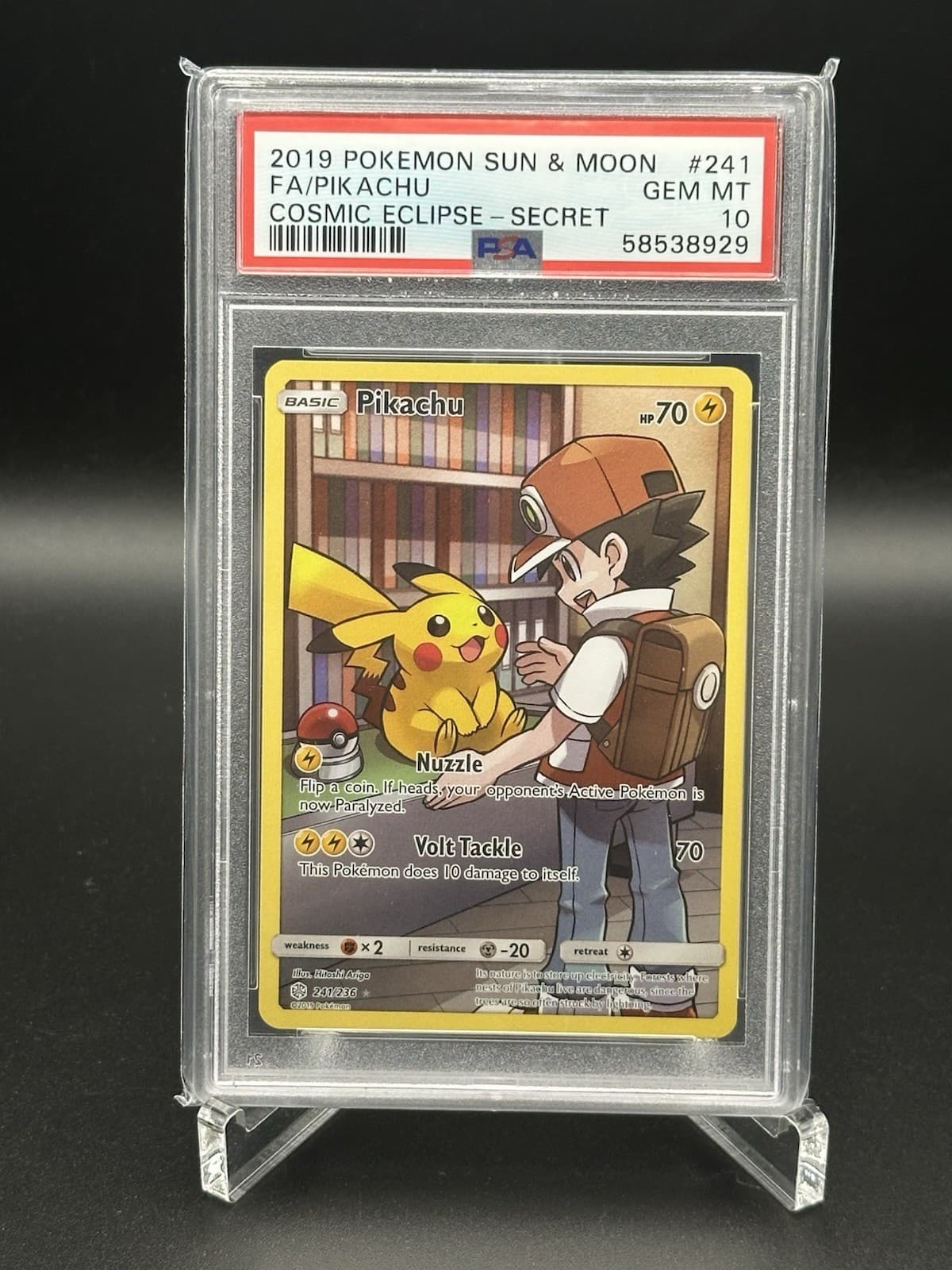 PSA 10 GEM MT - Pikachu (Secret) 241/236 Pokemon Cosmic Eclipse