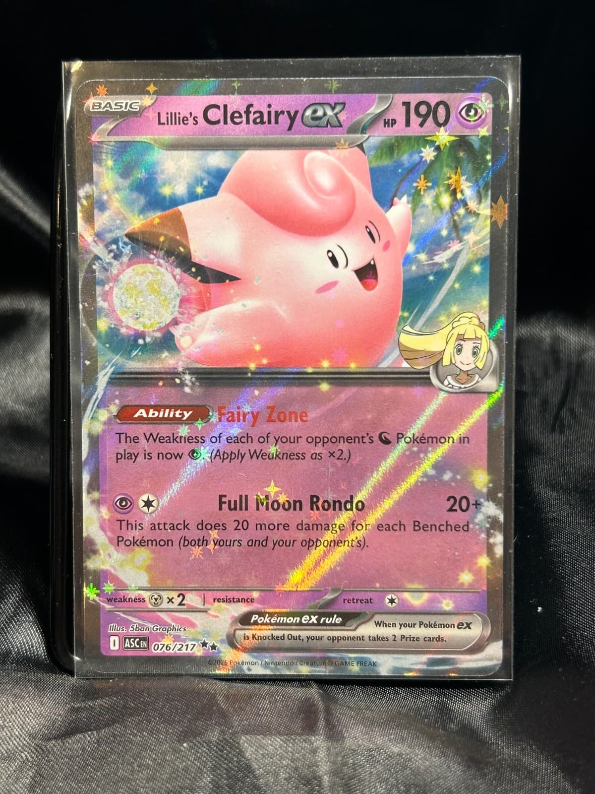 Lillie's Clefairy Ex #76 Pokemon Ascended Heroes 