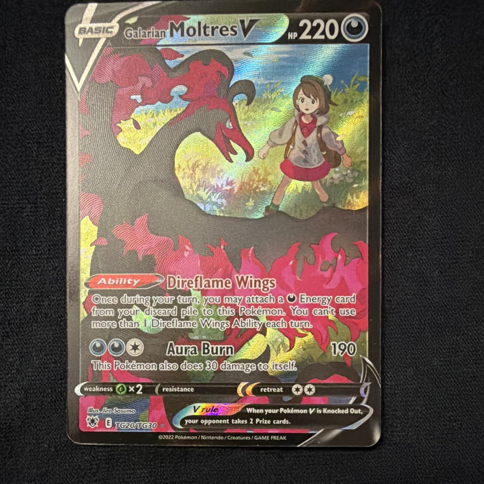 Galarian Moltres V TG20/TG30: Astral Radiance Trainer Gallery Full Art MINT