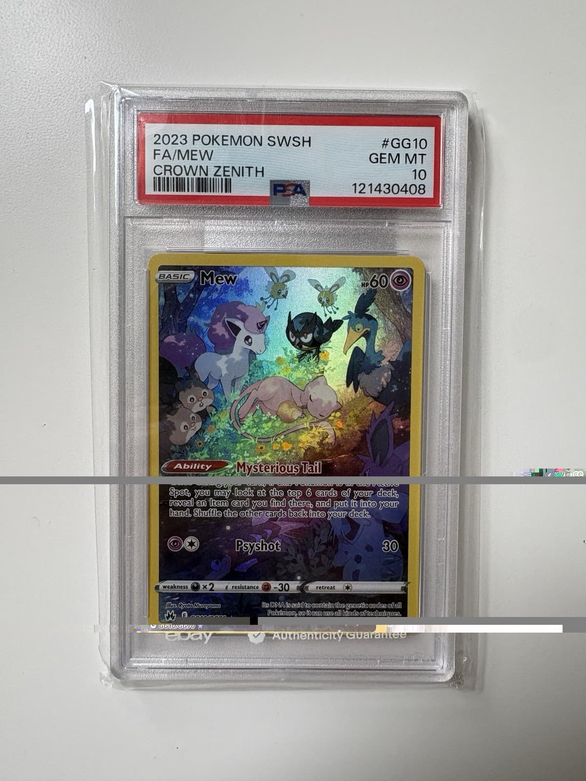 2023 POKEMON SWORD & SHIELD CROWN ZENITH #GG10 FULL ART/MEW PSA 10