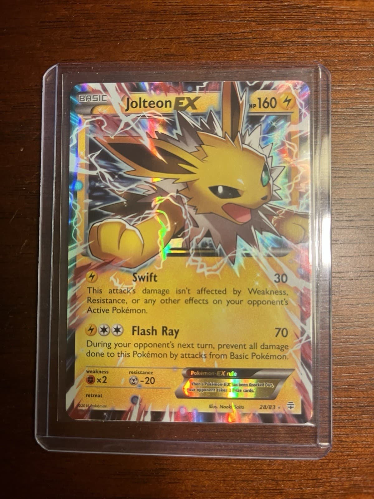 Jolteon EX 28/83 Full Art Holo XY Generations 2016 Pokemon Card