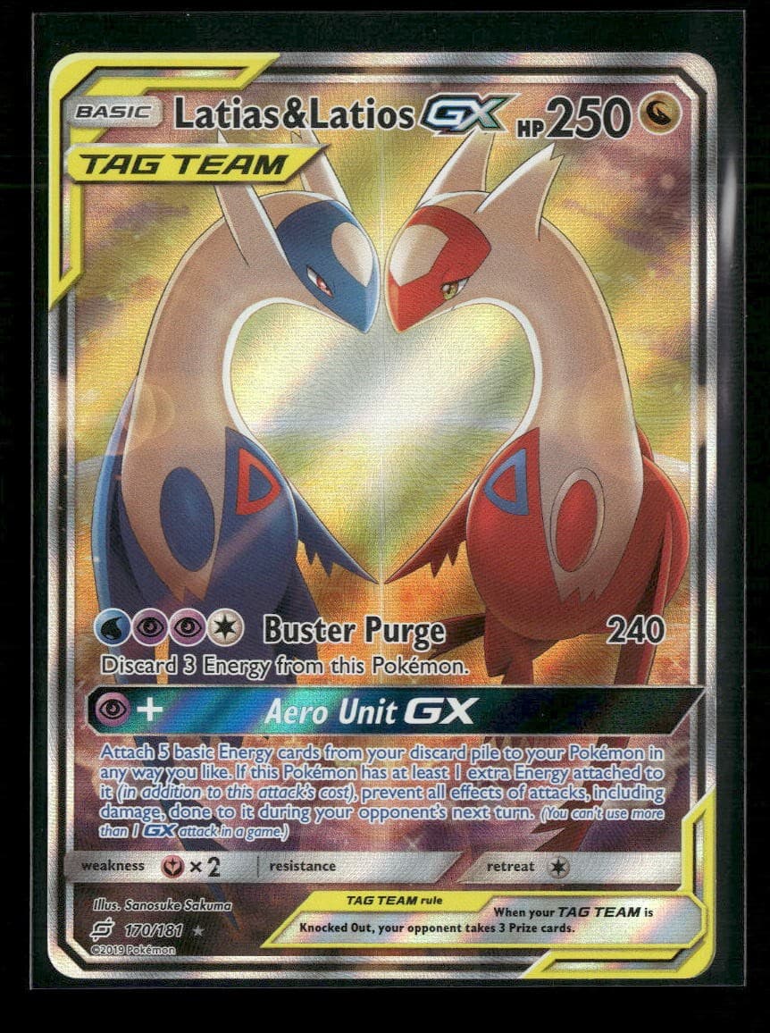Pokemon Latias & Latios GX 170/181 Alt Art Full Art Team Up Ultra Rare NM TCG