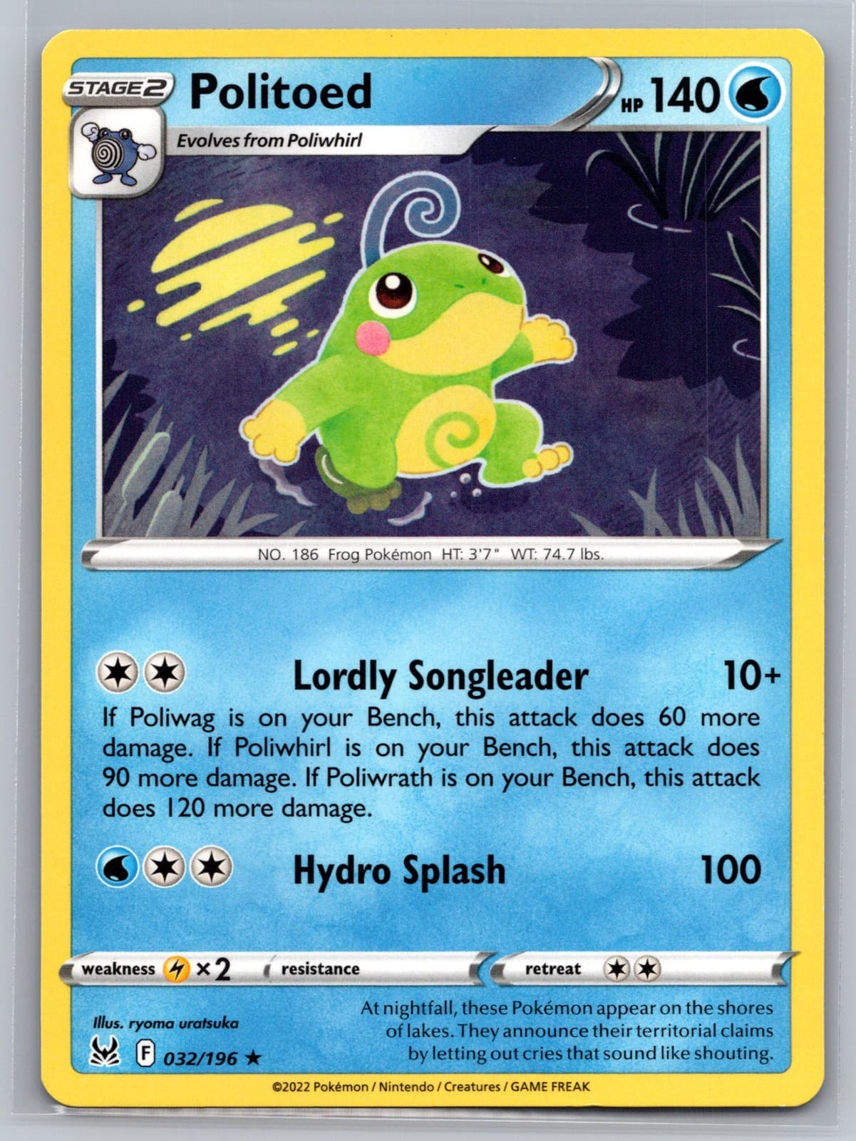 Politoed 032/196 - SWSH11: Lost Origin - Pokémon TCG - NM