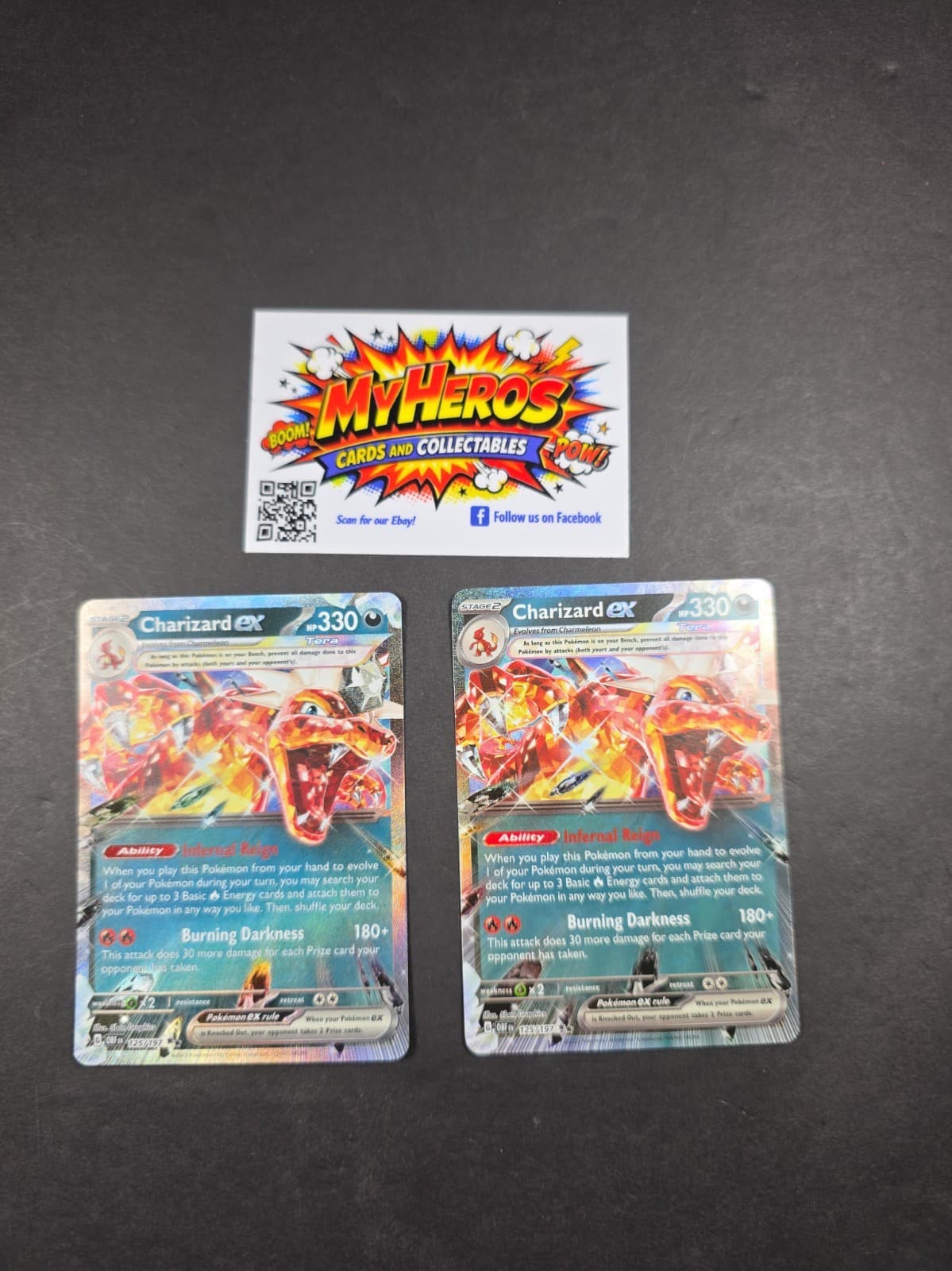 Charizard ex • Pokemon TCG • 125/197 • Double Rare • 🔥 Obsidian Flames • NM/M