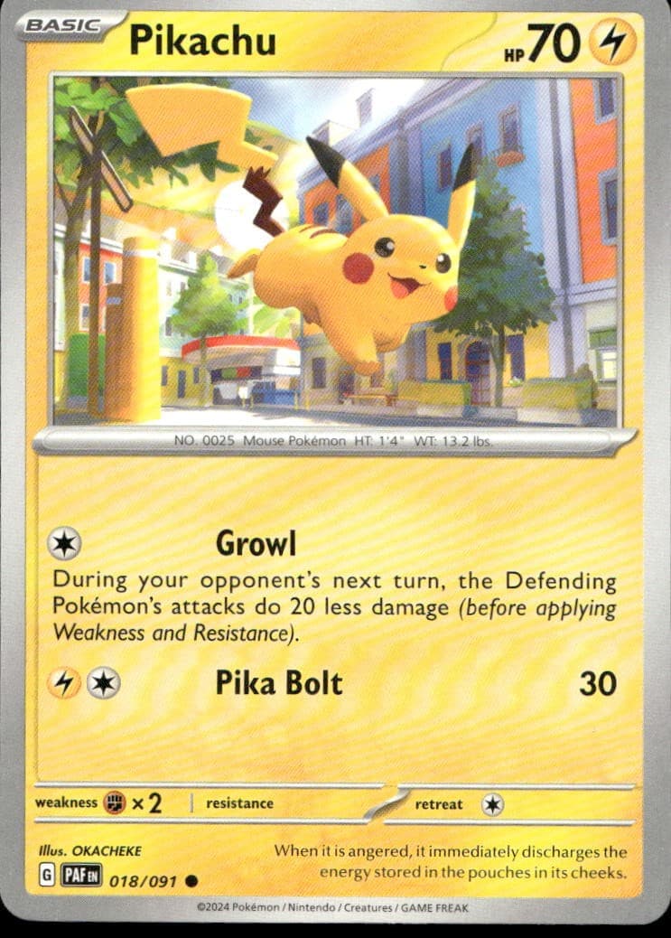 Pikachu 018/091 SV Paldean Fates C NM Pokémon — English