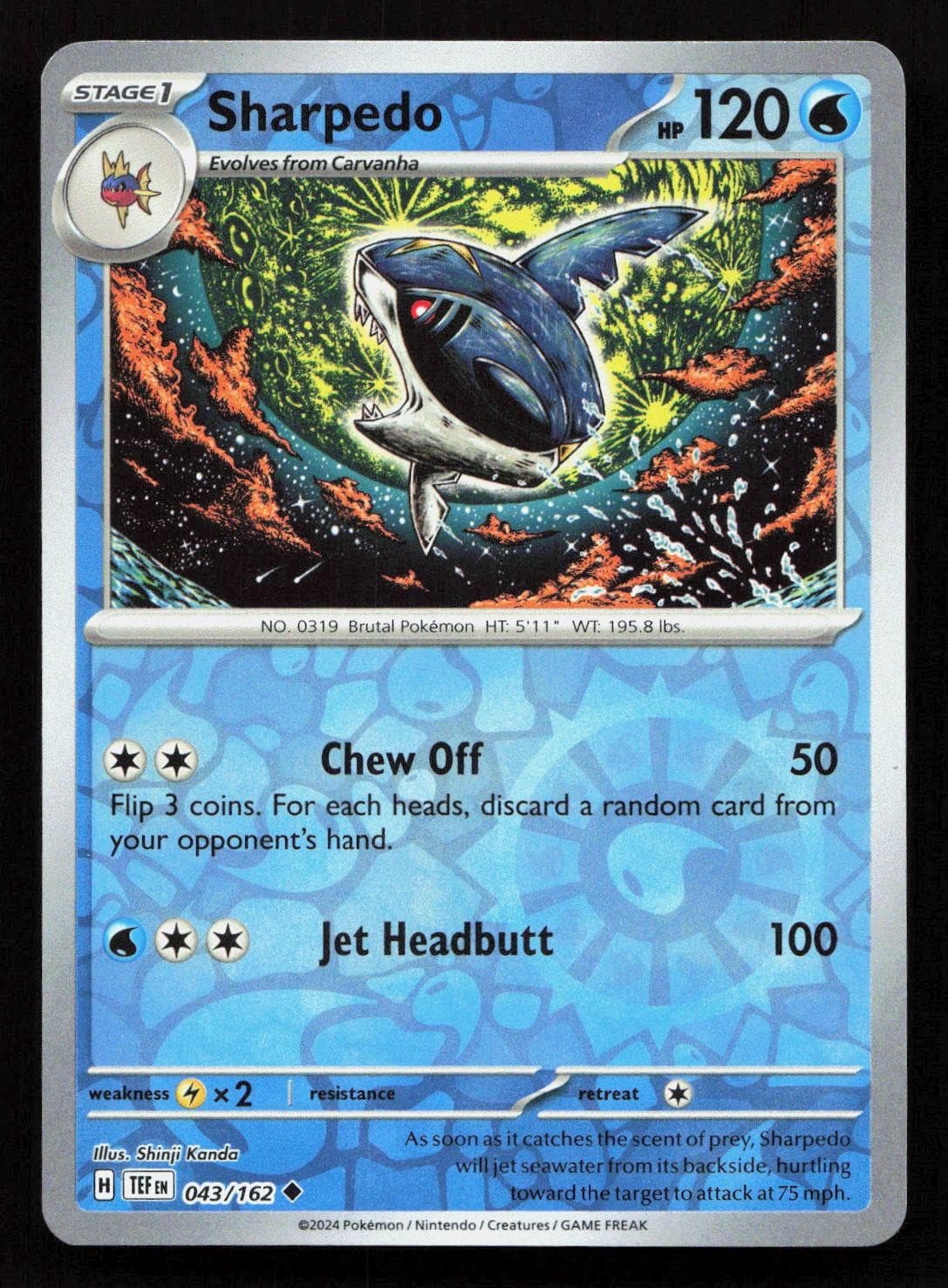 SHARPEDO 043/162 Pokemon TEMPORAL FORCES