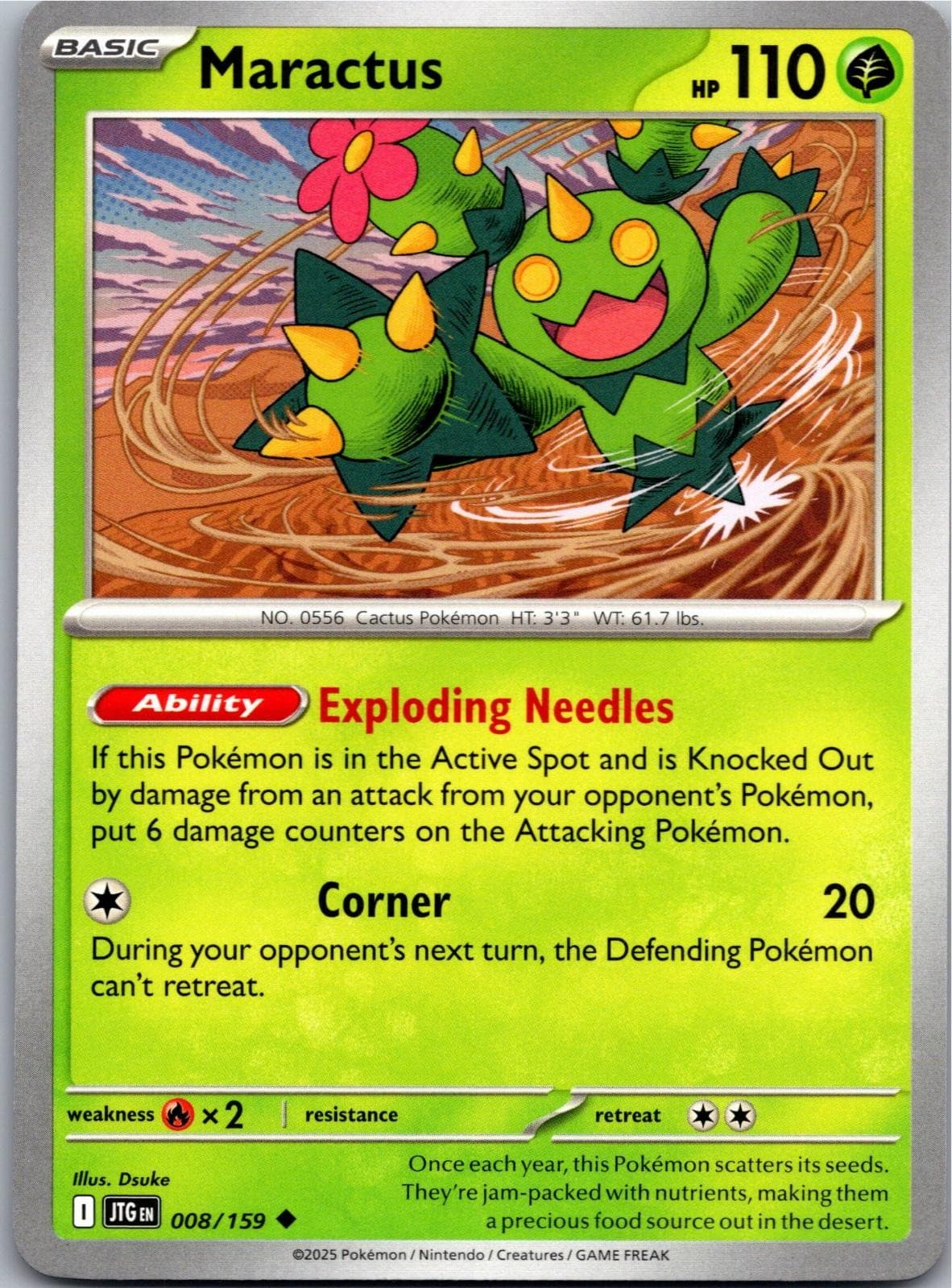 Maractus 008/159 Uncommon Journey Together Pokemon Near Mint