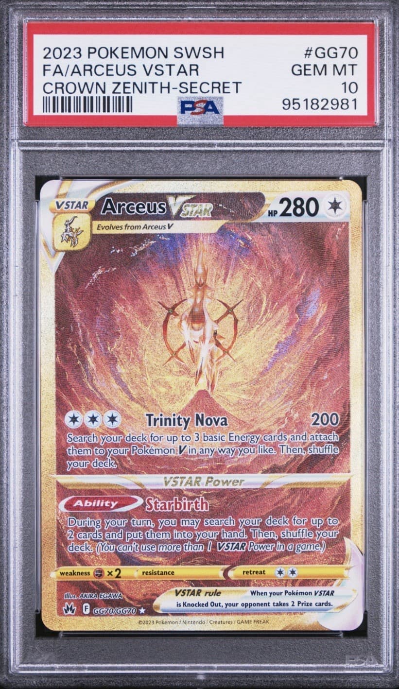 Pokemon 2023 Arceus VSTAR GG70/GG70 Full Art SR Crown Zenith GEM MINT PSA 10